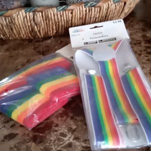 (BOGO) Pride Suspenders And Sweatband Set..